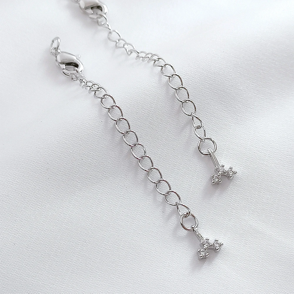 Brass Plated with White K Cherry Love Star Leaf Pendant Extension Chain DIY Jewelry Making Necklace Bracelet Accessory Materials