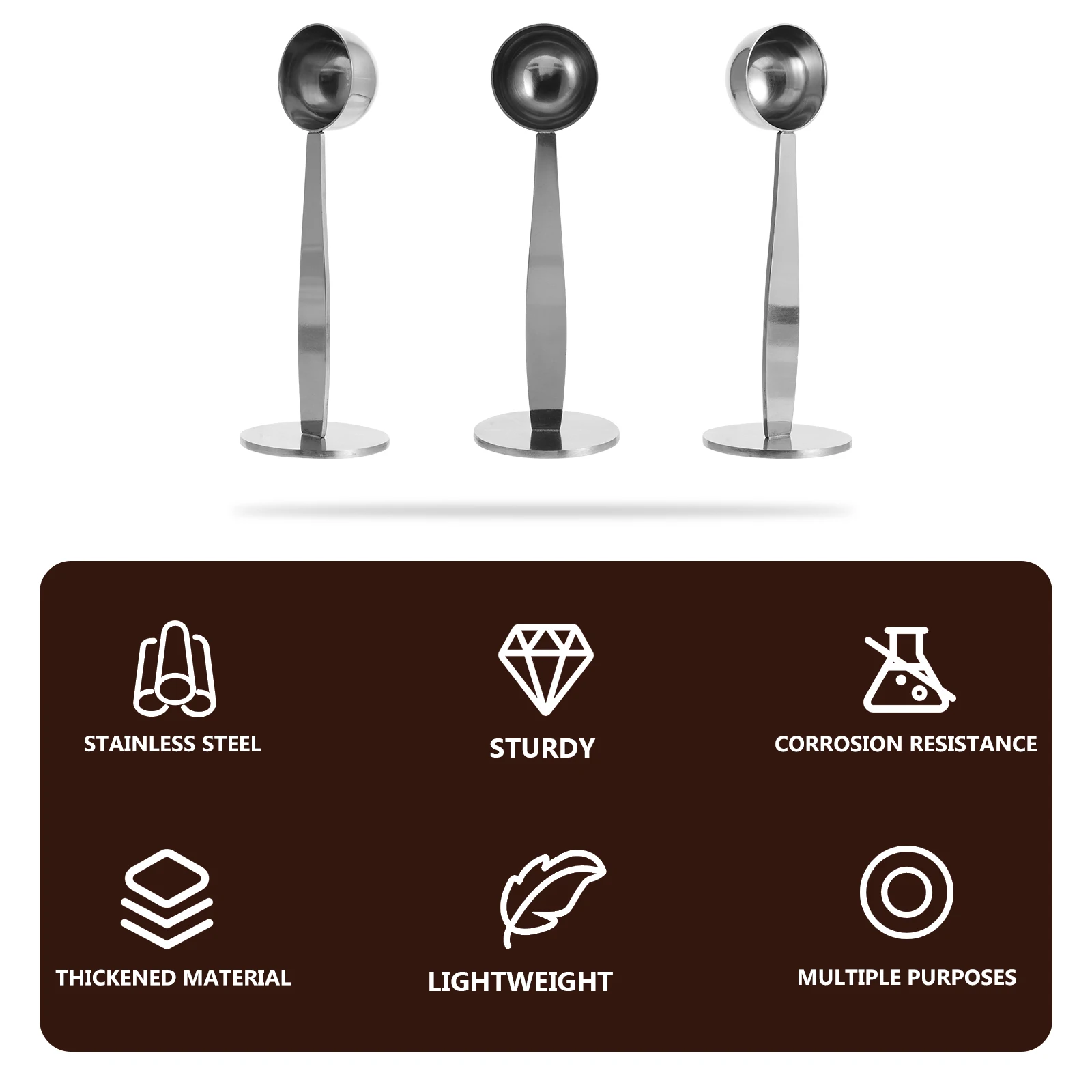 

2 Pcs Coffee Tamper Stainless Steel Scoops Espresso Fine Polishing Double Headed Multipurpose TampersSpoons No Rust Home Cafe