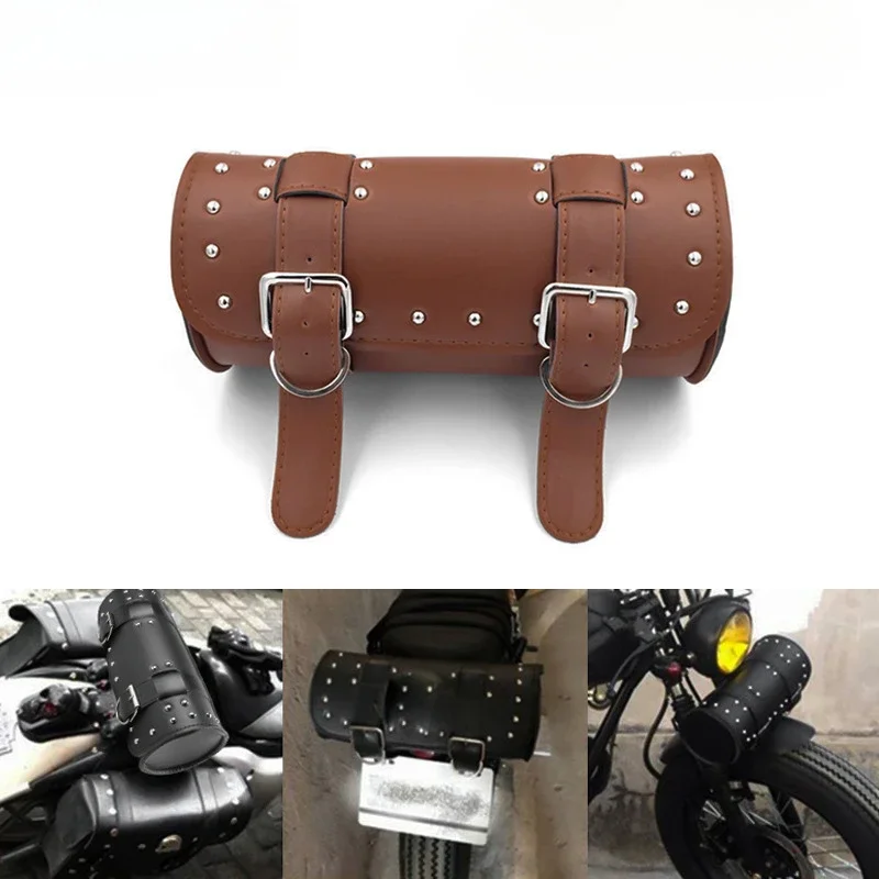 

Vintage Decorative Modified Motorcycle Tool Storage Bag For YAMAHA VOGE SYM HAOJUE NIU VESPA Accessories Faux Leather Material