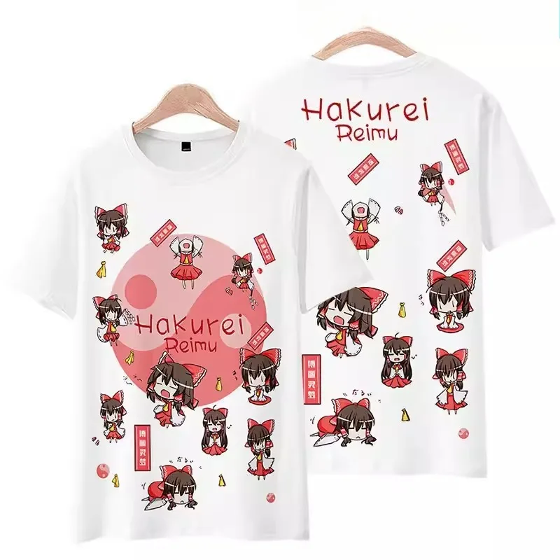 Touhou Game Reimu Hakurei Anime T-Shirt Unisex Men Women Tee Shirt Short Sleeve Tops