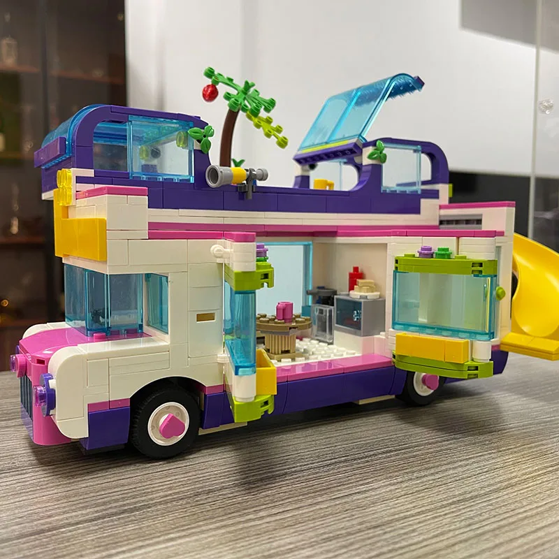 City Series Creative Friendship Villa Bus Model 41395 Building Blocks Sets Friends Decor Assemble Toys Bricks For Children Gifts