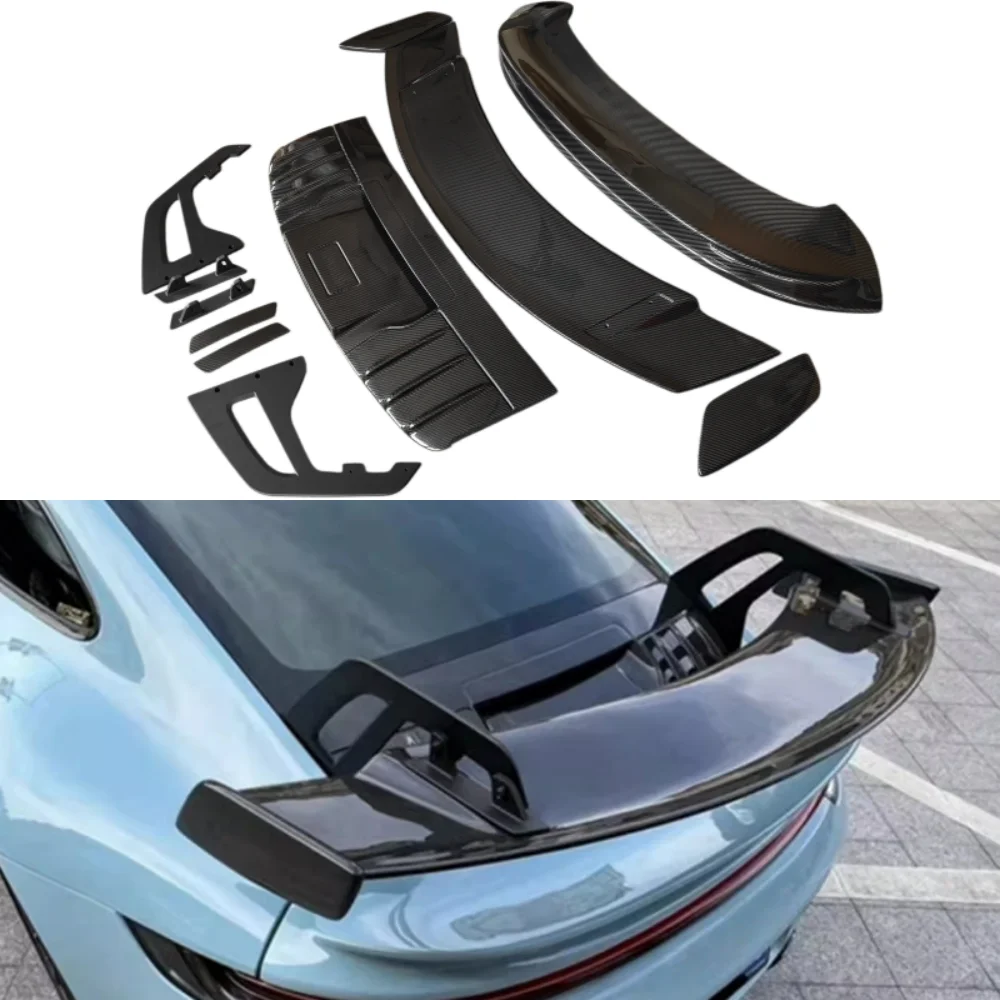 Customized Large Tail Wing Car Kit for 992 Upgraded Horizontal Taillight Type Dry Carbon Fiber Rear Spoiler Body Kit