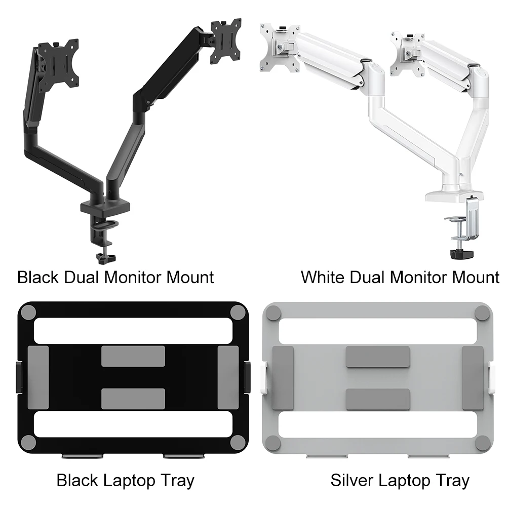 Dual Monitor Stand with C Clamp Monitor Desk Mount Holds Up To 19.8lbs Monitor Arm Desk Mount for 13 To 32 Inch Computer Screens