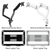 Dual Monitor Stand with C Clamp Monitor Desk Mount Holds Up To 19.8lbs Monitor Arm Desk Mount for 13 To 32 Inch Computer Screens