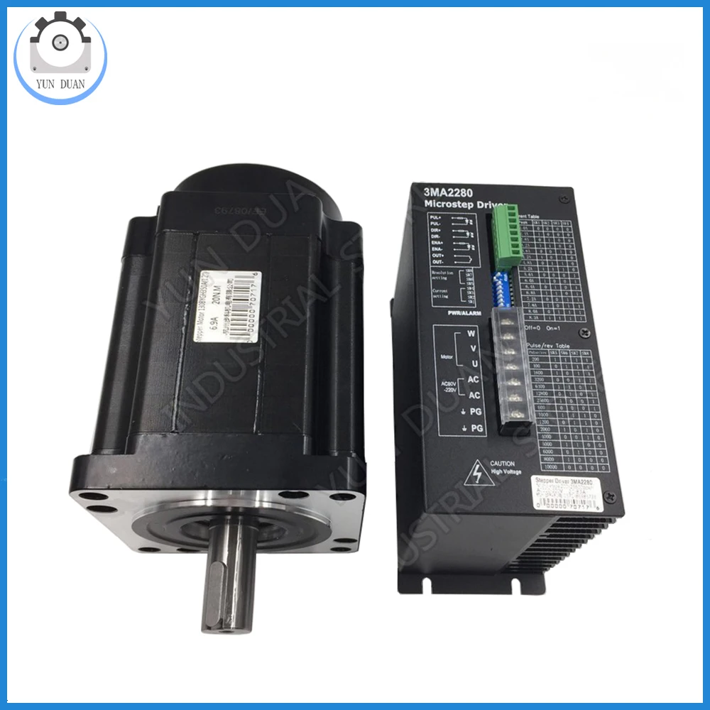 Jogo 3ph 32 dsp AC80-220V 110v microstep do motorista do motor de passo de 12/16/20nm nema42 com torque fanhigh refrigerando para o motor do cnc nema 42