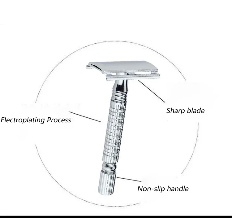 Safety Razor Head Double Edge Safety Razor For Mens Shaving&Womens Hair Removal 1 Shaving Blades Manual Shaver