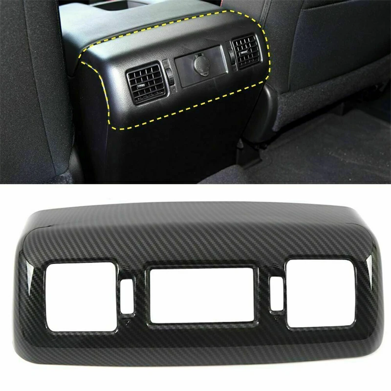 

For Toyota Tundra 2014-2021 Carbon Fiber Look Rear Air Conditioning Vent Outlet Frame Cover Trim Sticker Interior Accessories