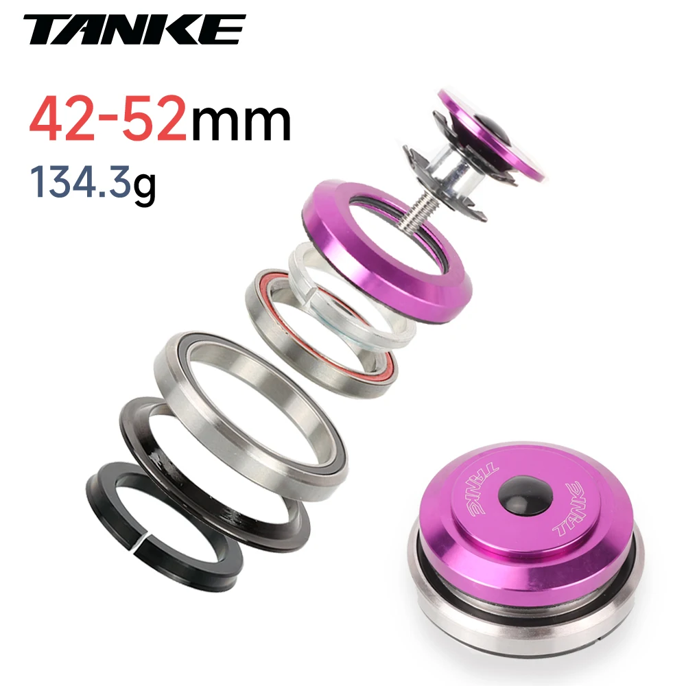 TANKE-MTB Mountainbike-Schüsselgruppe, Headset aus Aluminiumlegierung, konisches gerades Gabellager, 44–44 mm/52/55/56 mm, 11/8 Zoll, 11/2 Zoll, 28,6 mm