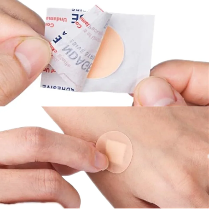 

100 шт./компл., дышащий пластырь из полиэтилена круглой формы, детский вакуумный бинт, круглая повязка на рану, пластырь для удаления родинок, наклейки