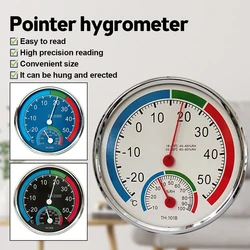 Mini Round Pointer -30℃-50℃ Temperature Meter 20%-100% Hygrometer Analog Thermometer Monitor Humidity Gauge for Indoor Outdoor