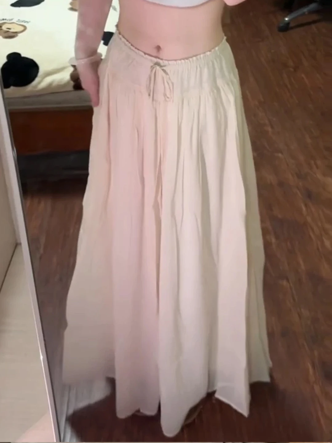 

Laid-back Loose Women's Summer Casual Pants High Waist Wide Leg Straight Cut Polyester Fiber Comfortable Drapey Trousers