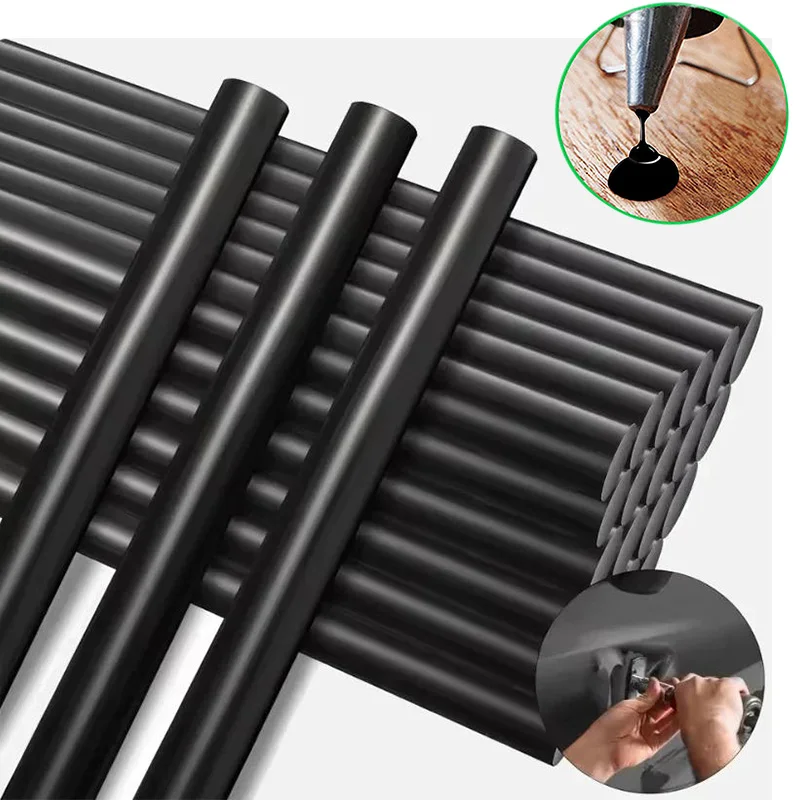 

10-30 шт. термоплавкий клей-карандаш, черный, высокий клей 7 мм для без покраски, ремонта вмятин, удаление града автомобиля, сделай сам, фиксация пластика 2030