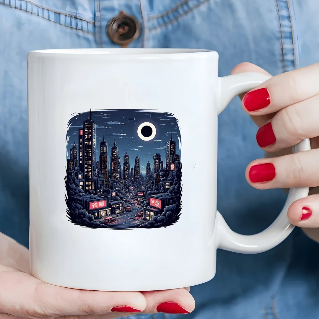 

11oz Night Sky Mug + Annular Eclipse Illustration Cup Perfect Kids Office Home Cup Ideal Christmas Gift