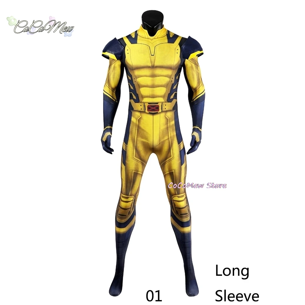 Wolverine Cosplay Costume James Howlett Jumpsuit Shoulder Armor Set 3D Printing Zentai Bodysuit Superhero Halloween Man Outfit