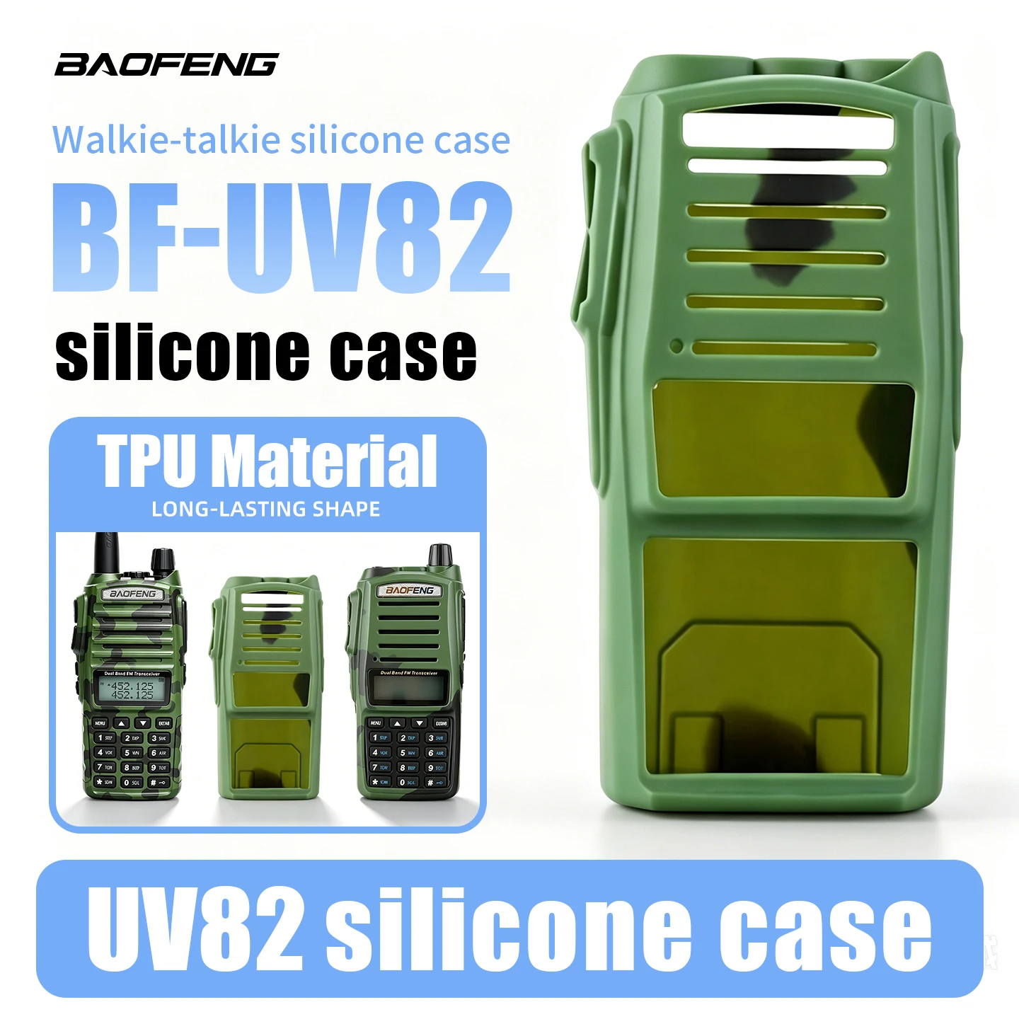 UV-82 Rubber Case UV82 Walkie Talkie Black Silicone Cover Dustproof Wear Resistant Black Baofeng Radio Case Accessories