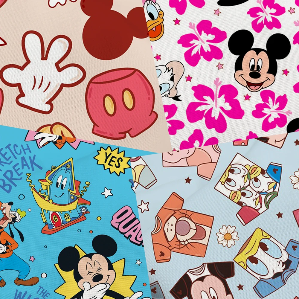 Mickey mouse goofy winnie peripherals Fabric 45*140cm DIY Sewing Patchwork Quilting Baby Dress Printed Fabric polyester cotton