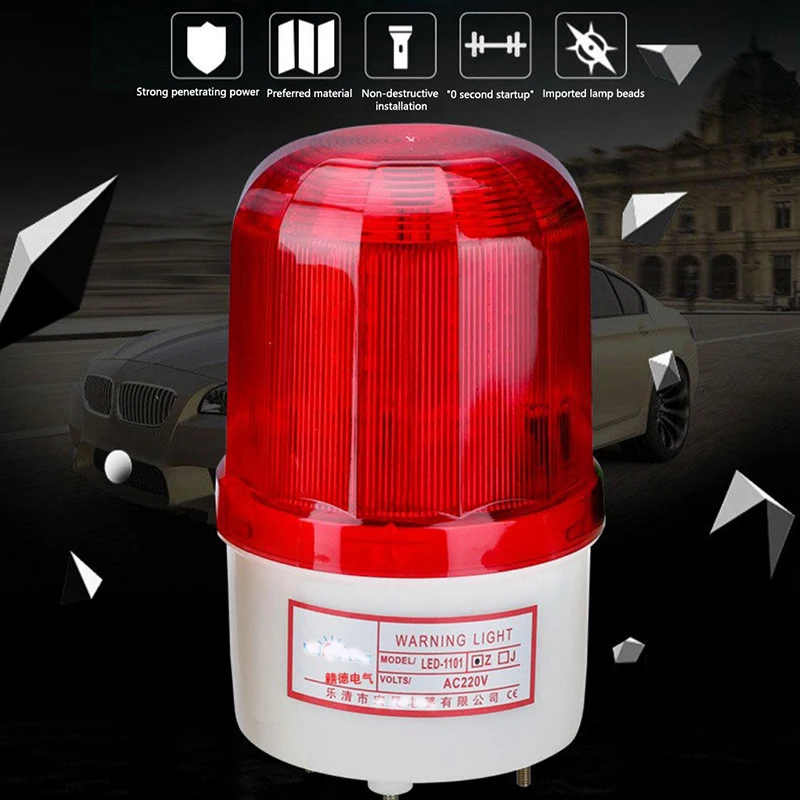 1 pièce clignotant alarme de sécurité 220V LTE-1101J 12V LED Signal stroboscopique avertissement Buzzer lampe indicateur sonore