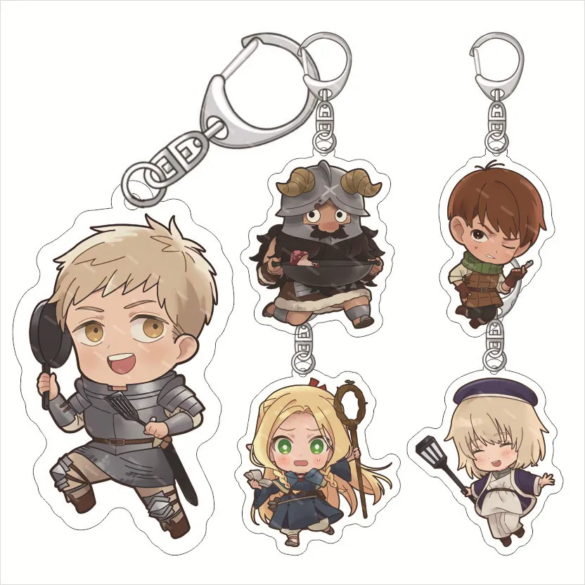 Anime Delicious In Dungeon Meshi Chilchack Laios Touden Marushiru figura acrilica portachiavi ciondolo Cosplay Charm Cartoon Keryring