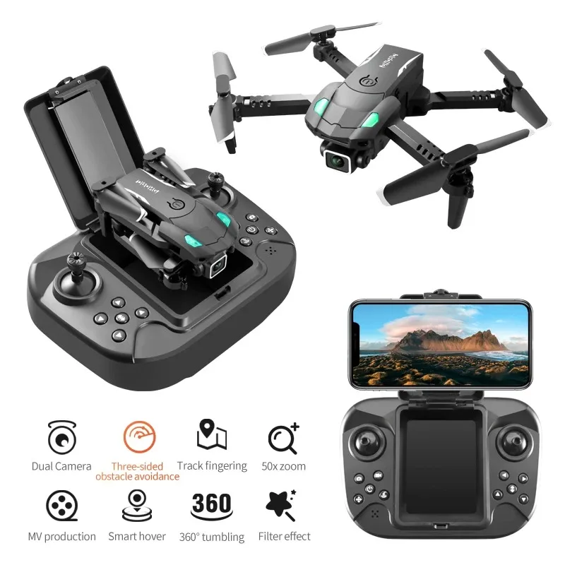 

New S128 Mini Drone 4K Professional HD Camera Three Obstacle Avoidance Air Pressure Fixed Height Foldable Quadcopter sell Apron