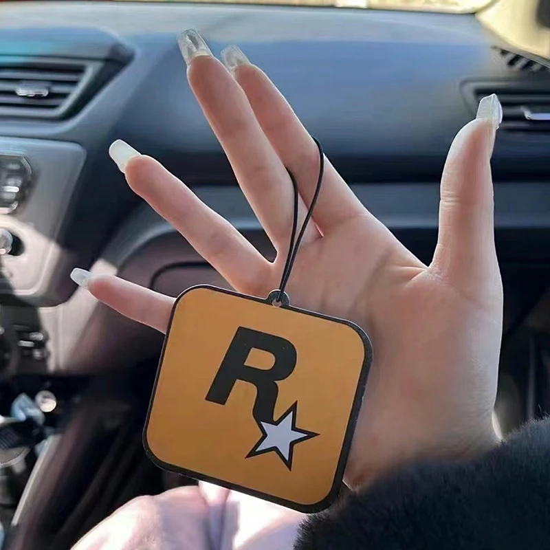 Car Fragrance R Star Pendant Air Freshener Car Rear View Hanging Long-Lasting Aromatherapy Fragrance Tablets Car Deodorization