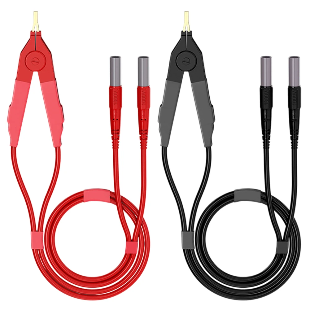 2Pcs Multimeter Test Line Pen Line P70075A Meter Test Leads Kelvin Terminal Clip To 4mm Banana Jacks 1.2m Flexible & Durables