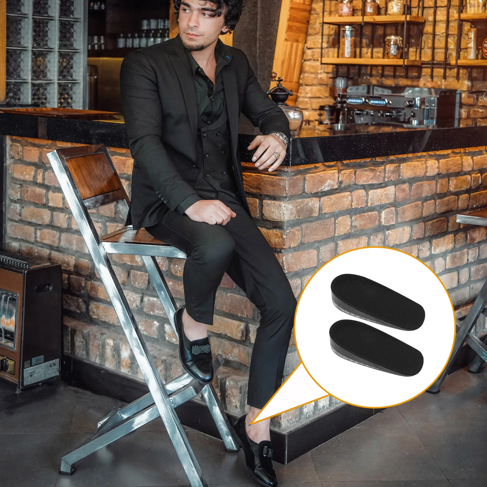 

1 Pair Invisible Height Increase Insoles For Men: Silicone Shoe Lifts Elevator Insole For All-Day Wear Shoe