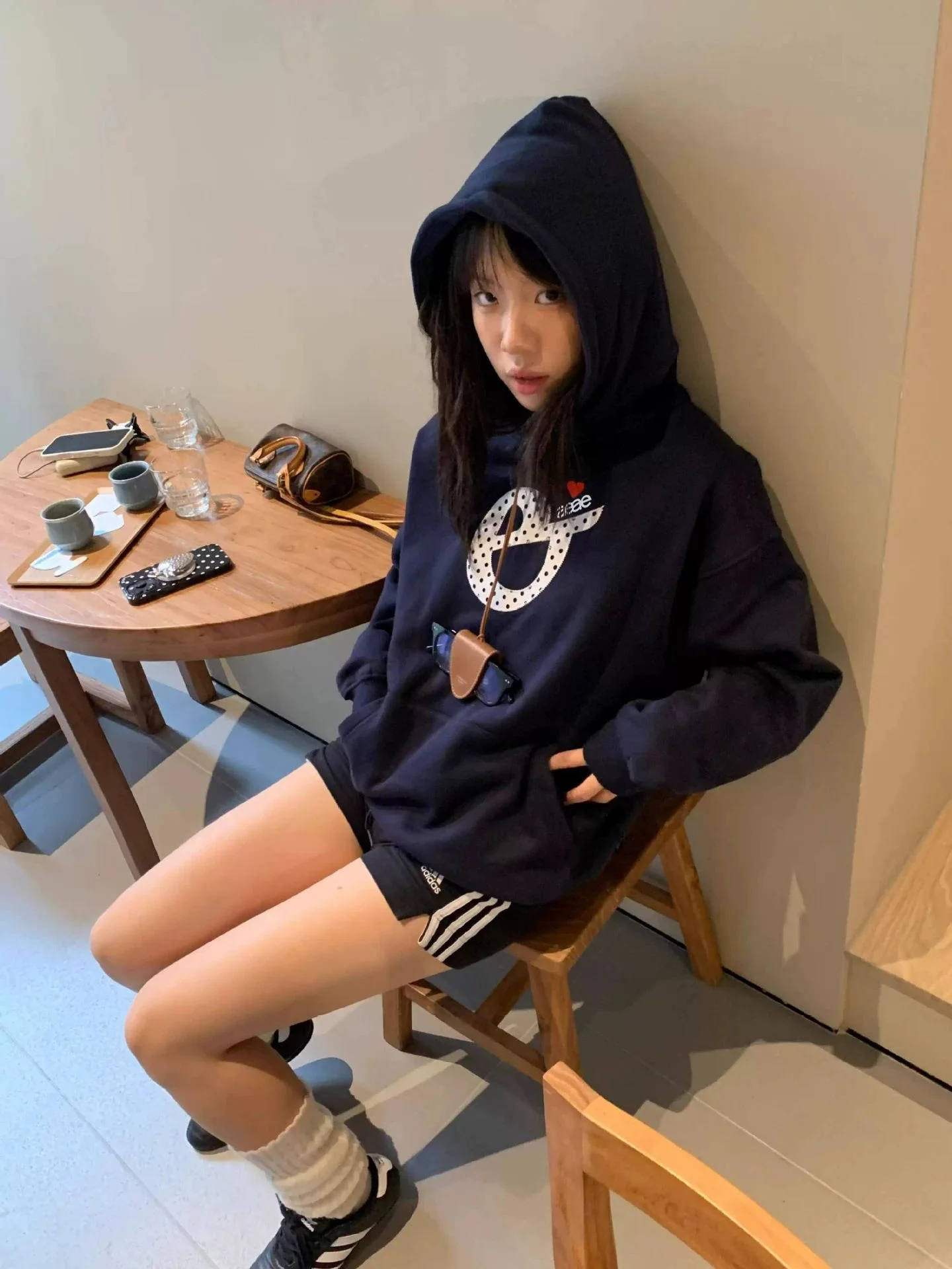 Fce Lined Hoodie Sweatirt with Letter Print Heart Print Loose Fit Women's Faion Winter Casual Comfortable Top