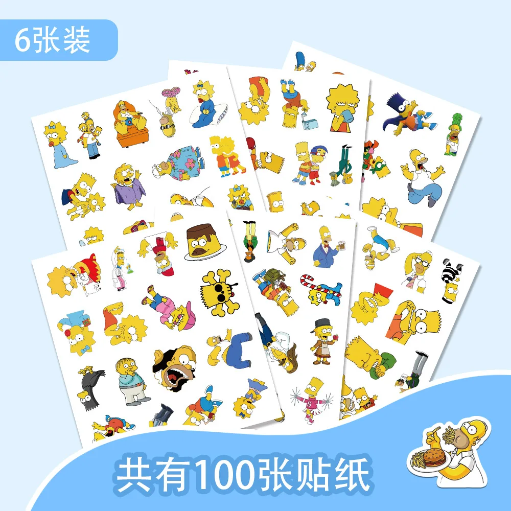 

10/30/50/100PCS Simpson Family Cartoon Anime Comedy Sticker DIY Diary Laptop Luggage Skateboard Graffiti Decals Fun for Kid Toys