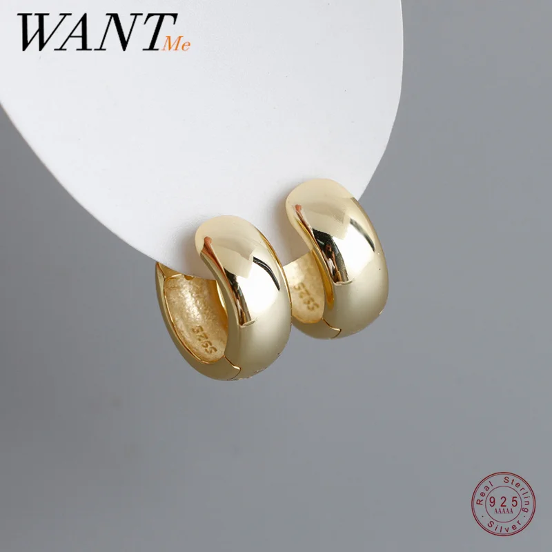 WANTME-pendientes de aro de Plata de Ley 925 para hombre y mujer, joyería fina de estilo europeo, estilo Punk, Hip Hop, para fiesta