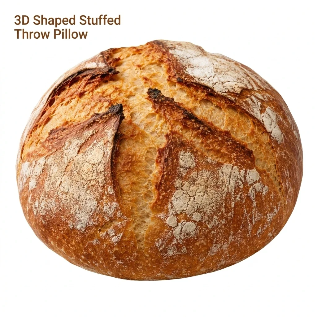 Bread Sourdough Artisan Bakery Baking Loaf Crust Plush Pillow Cushion Irregular Stuffed Throw Pillow Home Decor Gift Sofa