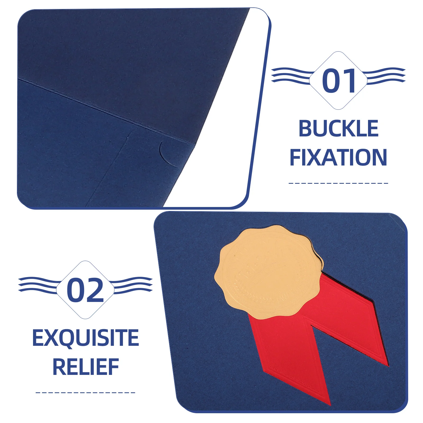 

2pcs A4 Certificate Cover Paper Protector Diploma Award Document Folder Elegant Decorative Rounded Corners Light Portable Smooth