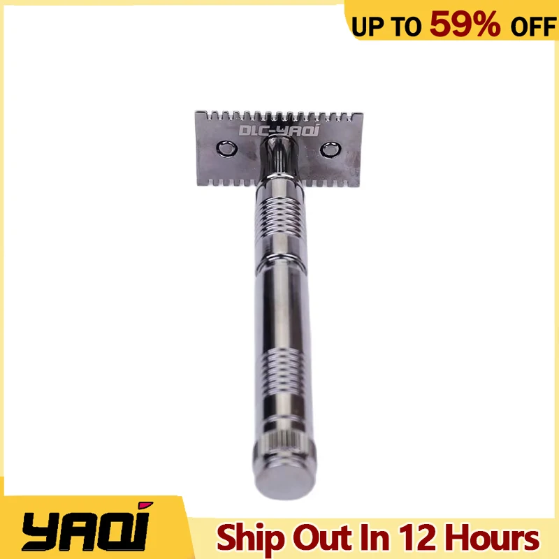 

Yaqi бронзового цвета, безопасная бритва с двойным лезвием для мужчин, длина ручки 100 мм и диаметр ручки 12 мм, винтажная бритва для бритья