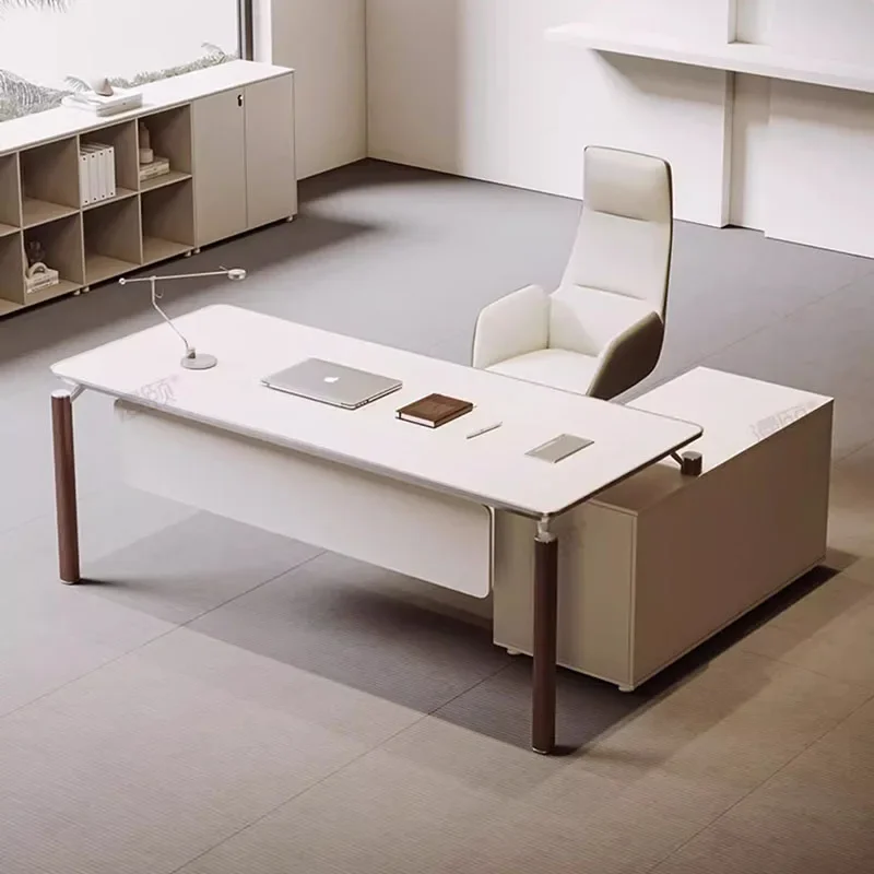 

Student Home Office Desk L Shaped Corner Reception Modern Work White Desk Executive Stand Scrivanie Per Computer Furniture