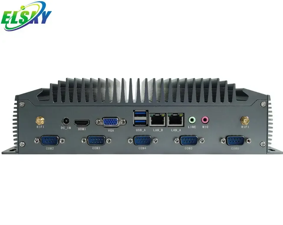 ELSKY Industrial IPC6800 pc with Skylake 8th gen dual Core I5 12V/19V voltage 2* DDR4 6COM 2LAN HD610 RS232 8111H Gigabit