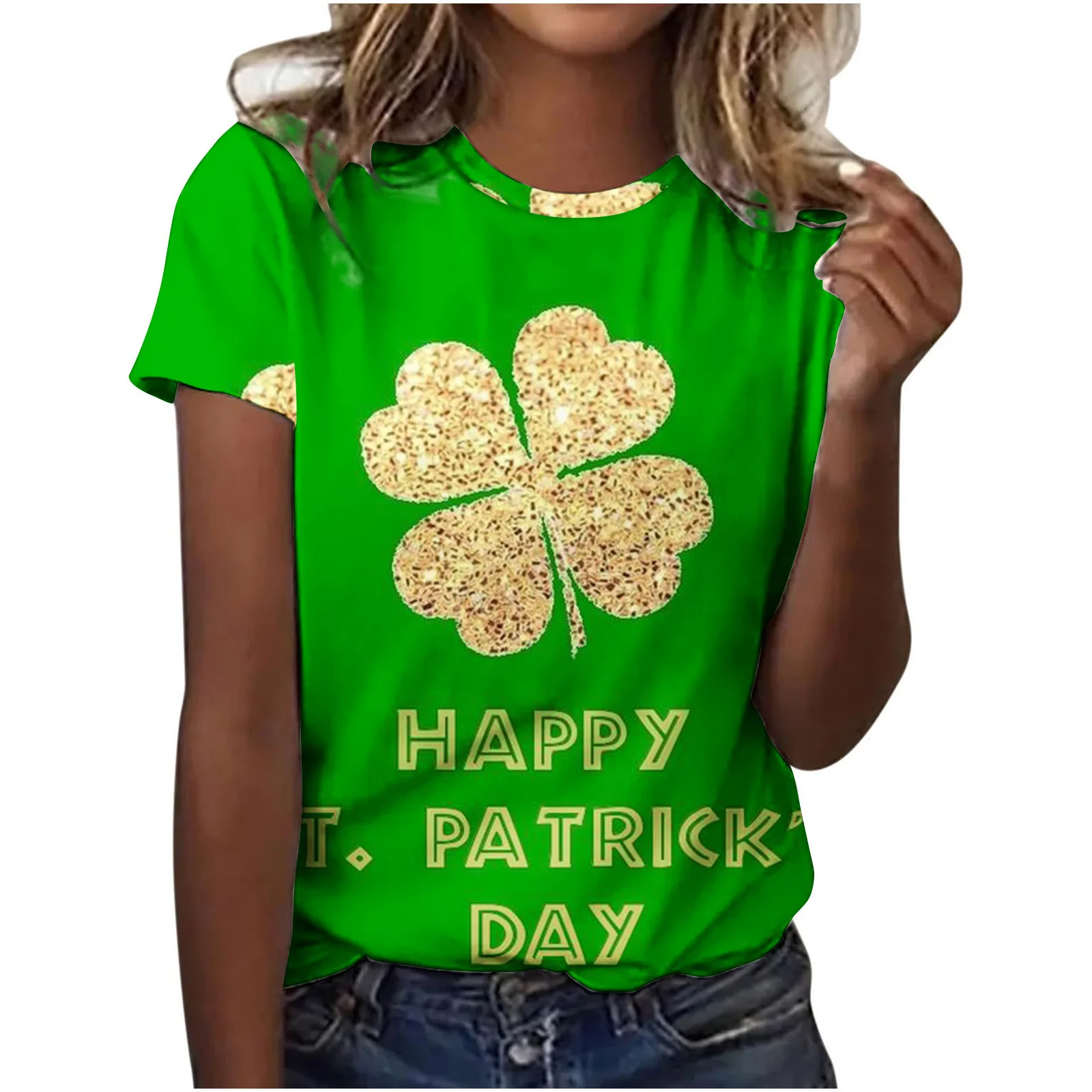 

2025 летняя новая женская модная классическая футболка с круглым вырезом и коротким рукавом с принтом, женская модная повседневная уличная повседневная футболка с круглым вырезом