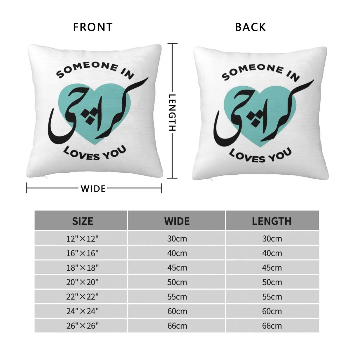 Someone In Karachi Loves You Pillowcase Polyester Linen Velvet Creative Zip Decor Sofa Seater Cushion Cover 45x45