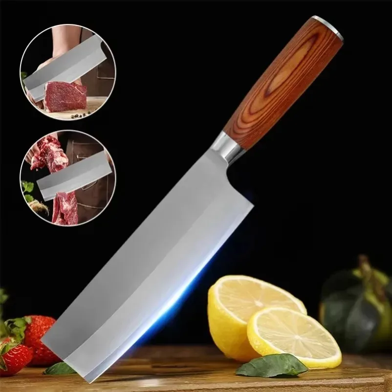 Damascus Steel Utility Knife Wood Handle Stainless Steel Knife Kitchen Fruit Fish Chef Knife Household Cooking Slicing Knife