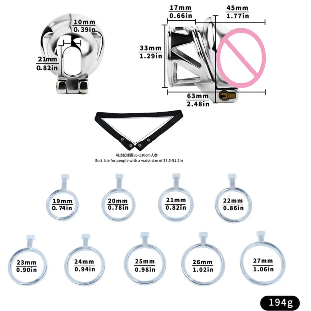 FRKO Mini Glans Lock Male Chastity Cage Device Stainless Steel 9 Size Resin Penis Rings Invisible Lock Bdsm Erotic Sex Toys Men - view 5