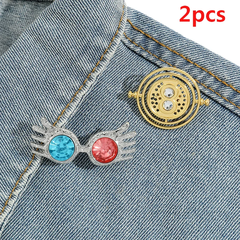 Movie Perimeter Time Converter Hourglass Brooch Alloy Enamel Diamond Inset Badge Accessories Girls Clothing Bag Pin Decoration