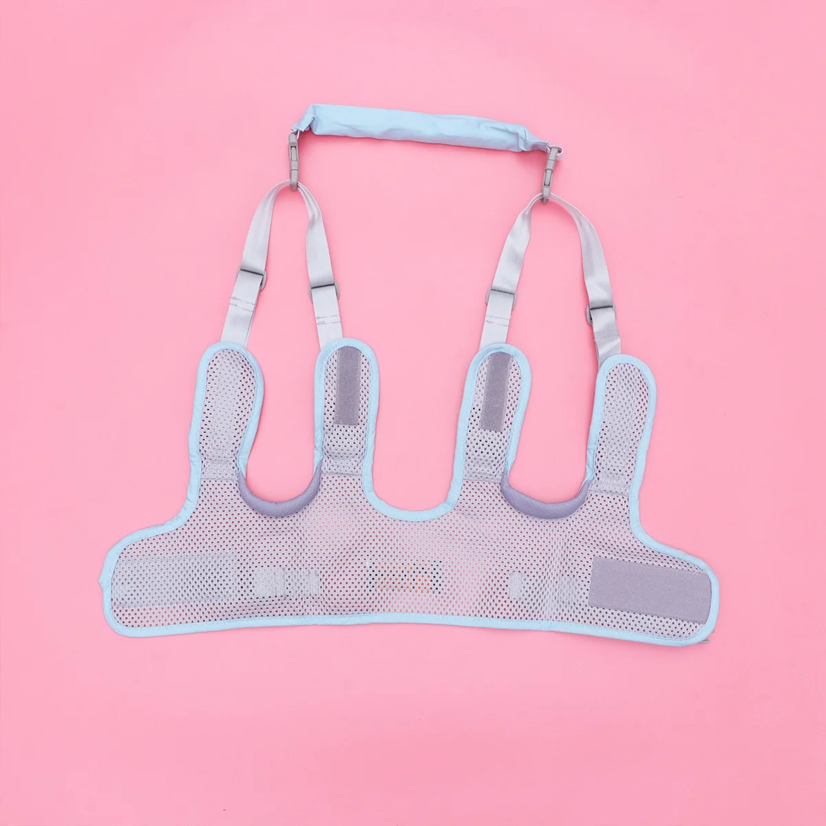 حزام مشي للأطفال قابل للفصل، حزام تعلم قابل للتعديل باللون الأزرق السماوي، حزام مضاد للضياع، مادة قطنية شبكية قابلة للتنفس للسفر #6