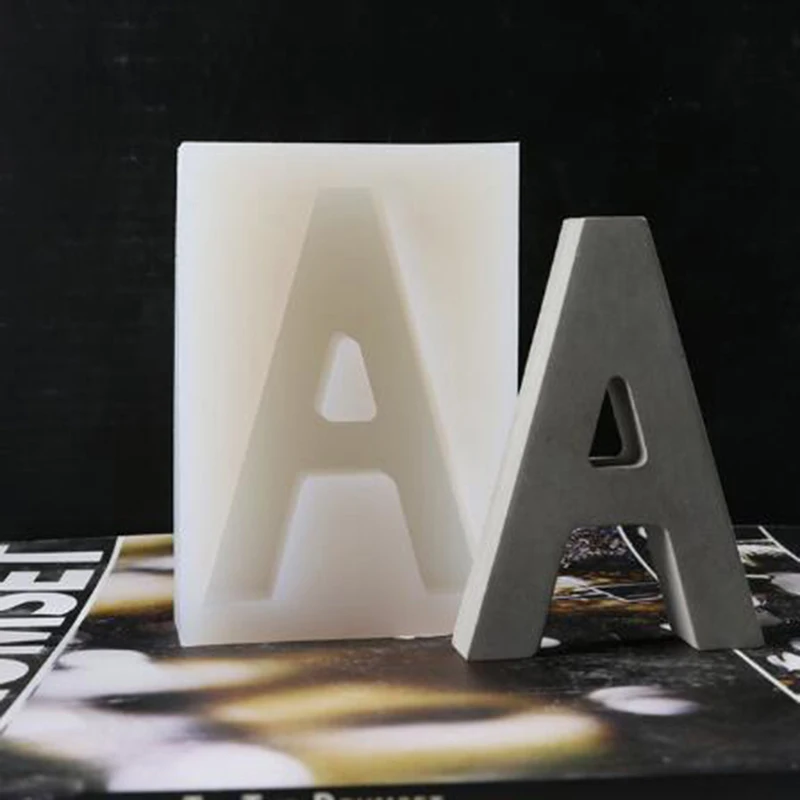 

Silicone Mold for Uppercase English Letters, Gypsum Concrete Handmade Letter Stickers, Combined Background Wall Decoration Mold