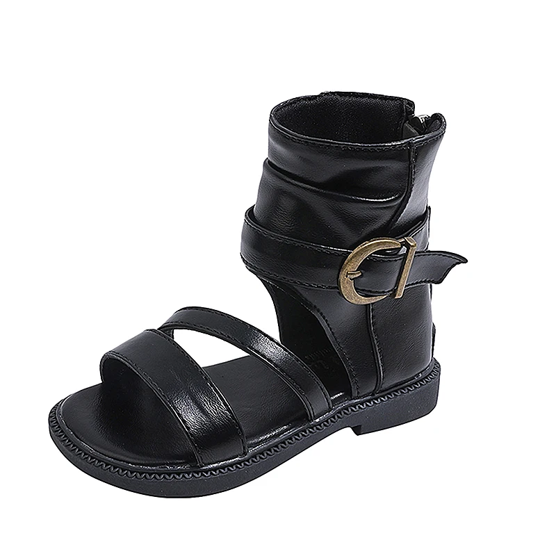 

Girls Gladiator Sandals Open Toe Fashion Children Summer High Top Boots Non-slip Soft Sole Kids Beach Shoes Size 23-34