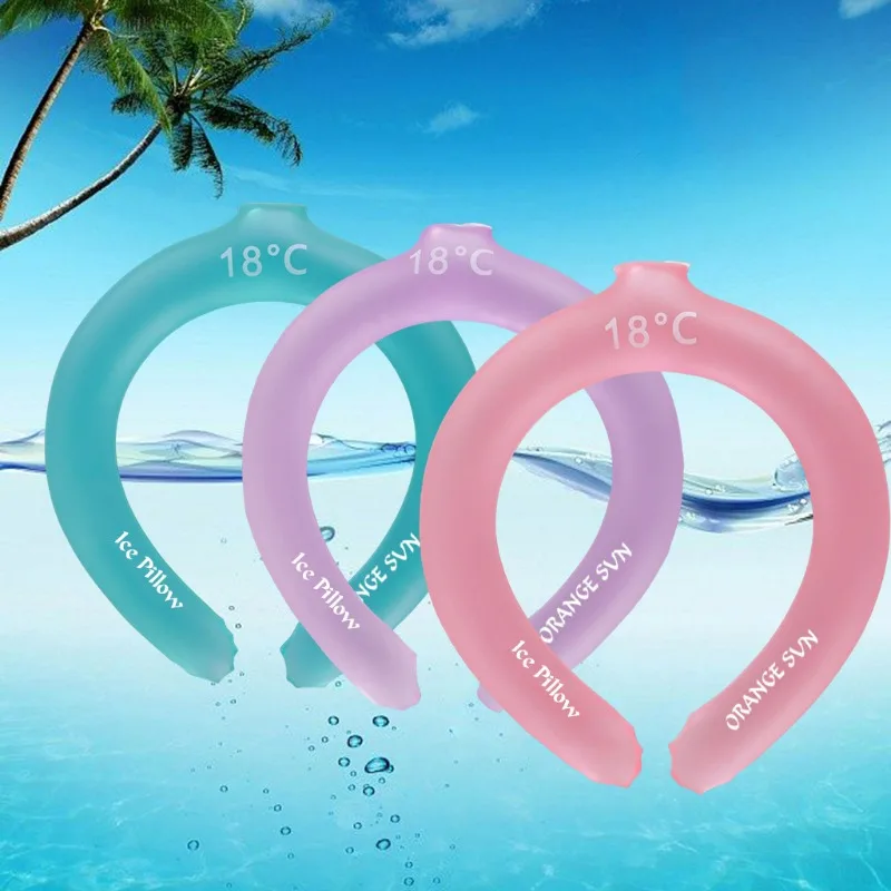 Collar Tube Neck Cooler Ice Pack Reusable Neck Cooling Ring Ice Maker Gel Liquid Cooling Neck Wraps Fitness
