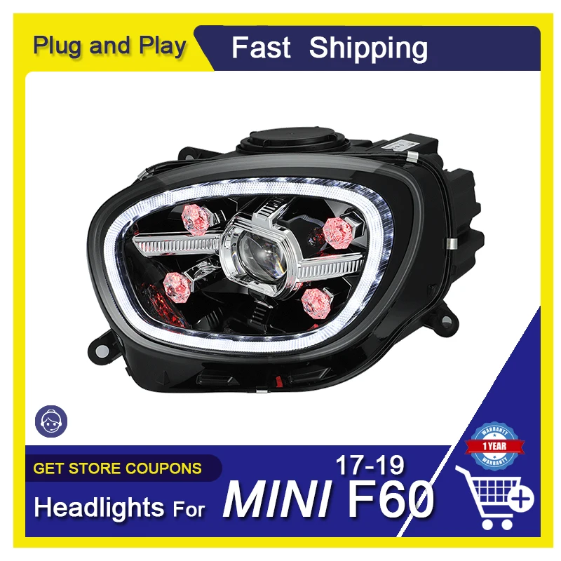 

1 Pair LED Headlight For BMW MINI Countryman F60 2017-2019 All LED Lens Signal Lamp Dynamic Moving Turn Signal Headlamp Assembly