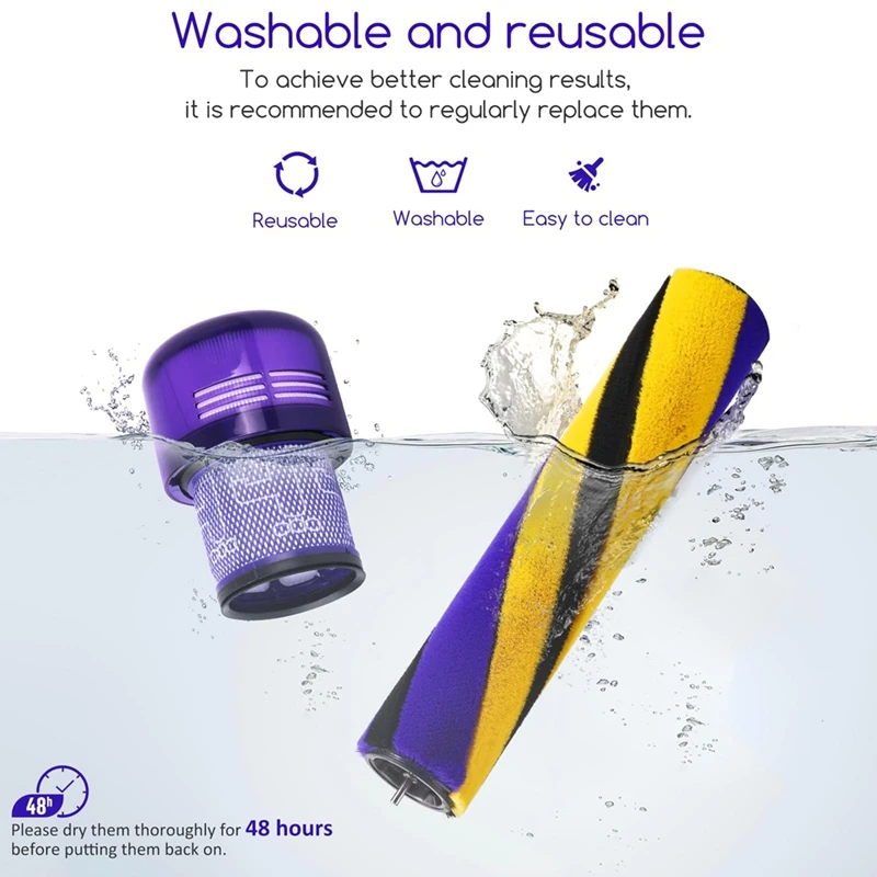 

A87Z Замена мягкой роликовой щетки для тонкого ручного пылесоса Dyson V12 Detect, номер детали 971634 -01