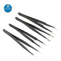 10pcs Precision Tweezers Set ESD Anti-Static Stainless Steel Tweezers Repair Tools for Electronics Repair Soldering Craft Tools