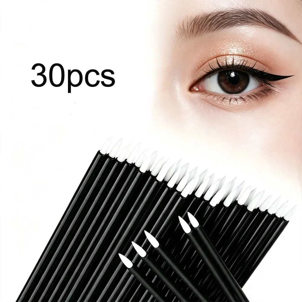 30Pcs Disposable Eyeliner Eyebrow Lip Brushes White Head Applicator With Angled Blade Brow Brush Makeup Tool Set view 5