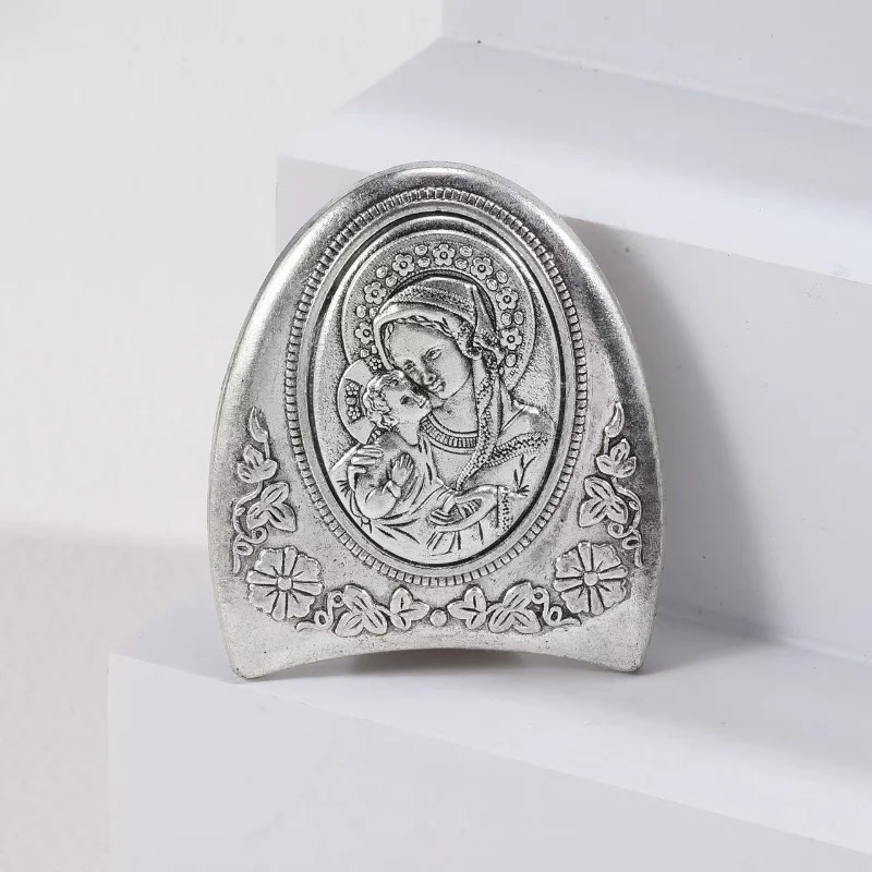 6PCS Catholic Holy Mary With Baby Christian Jesus Statue For Home / Car Decoration Small Zinc Alloy Figurine Church Gift