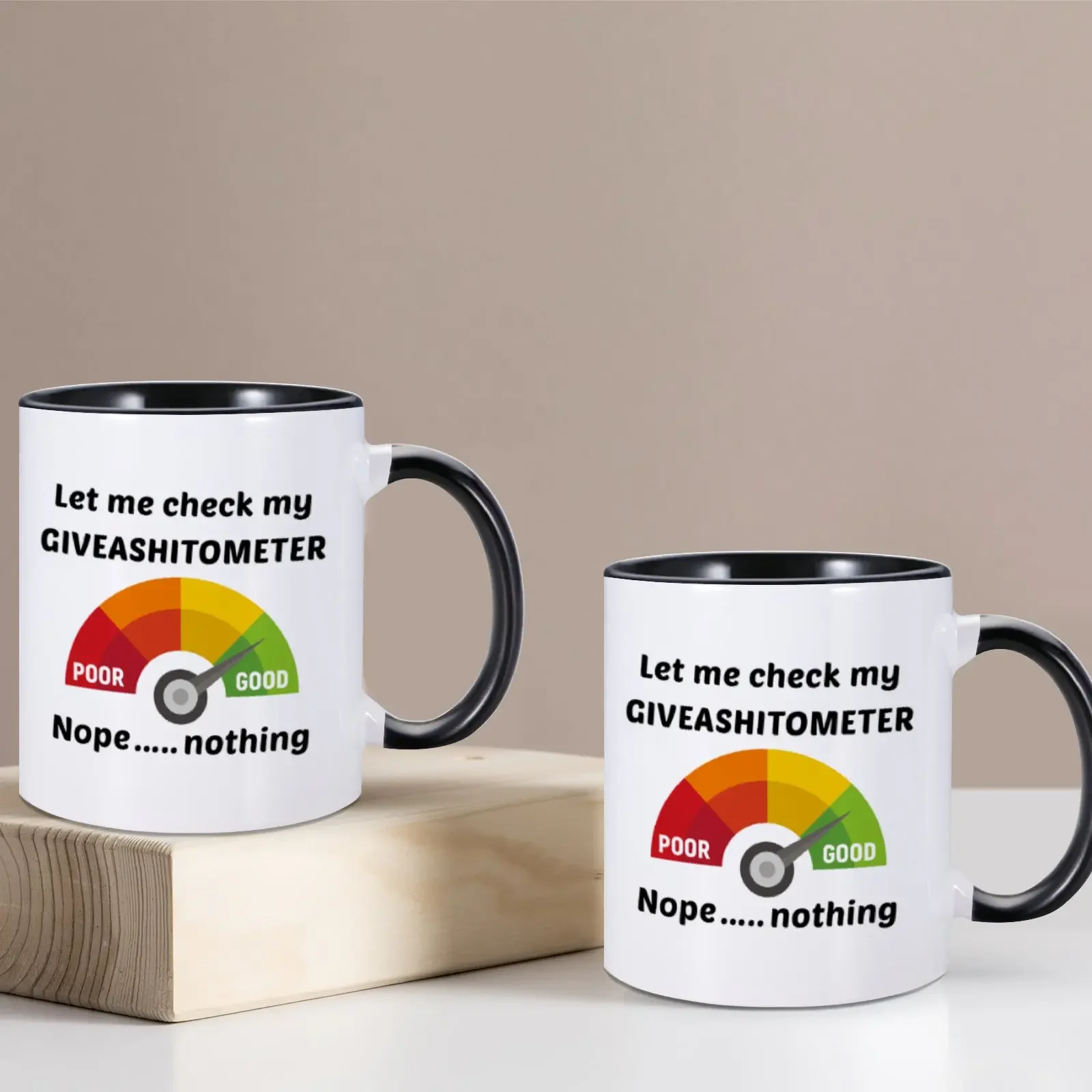 Let Me Check My Giveashitometer Funny Novelty Office Mug Office Appreciation Gift for Boss Coworker Leaving New Work 11oz Mugs