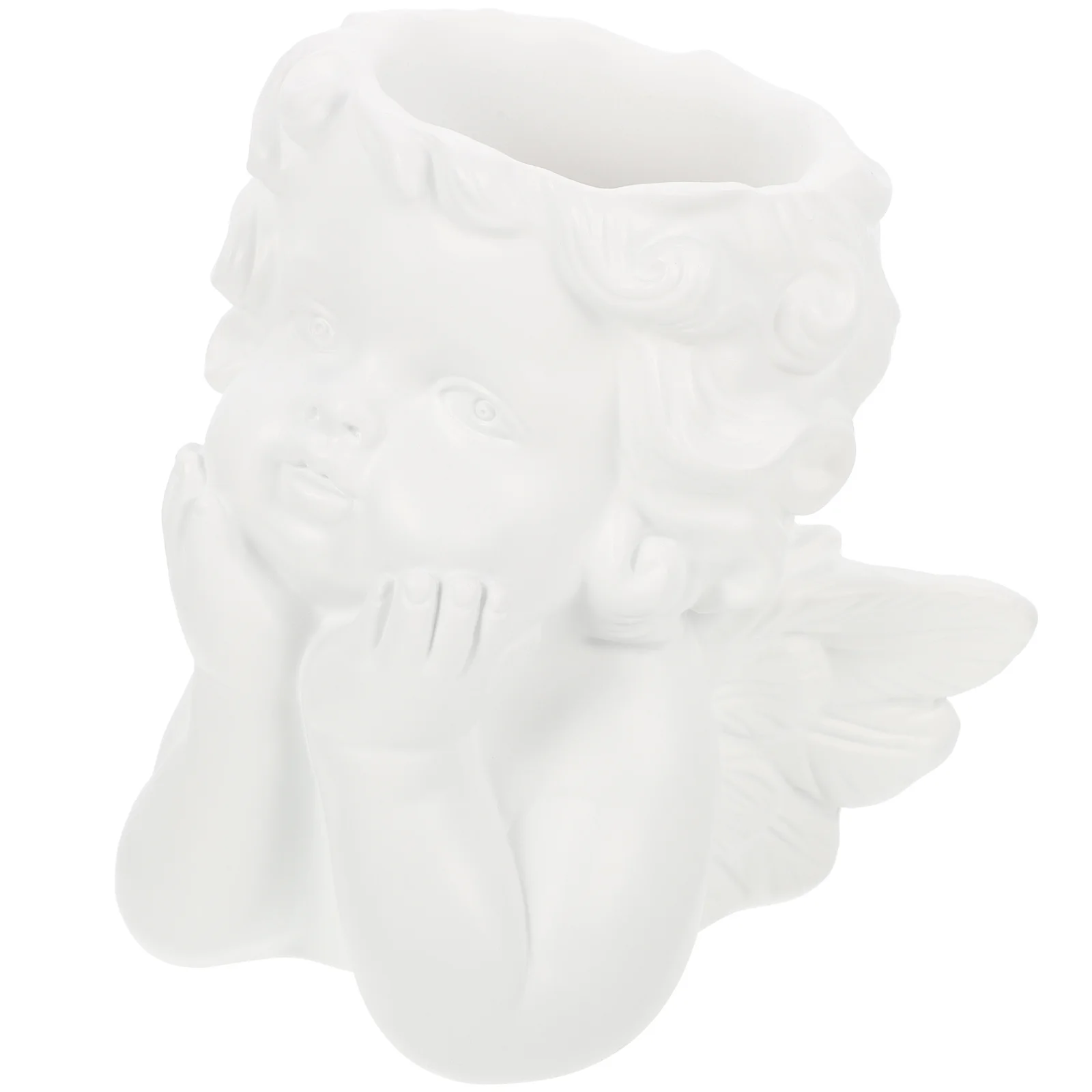 

Цветочный горшок из смолы с ангелом и херубом, маленький горшок для цветов, милые смоляные горшки для комнатных растений, украшение для сада, балкона, цветочный горшок